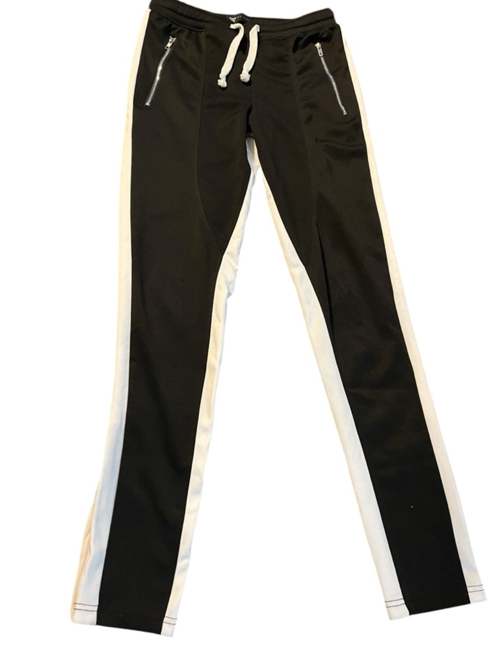 Waimea Men's Black Joggers with White Side Panels Size Small